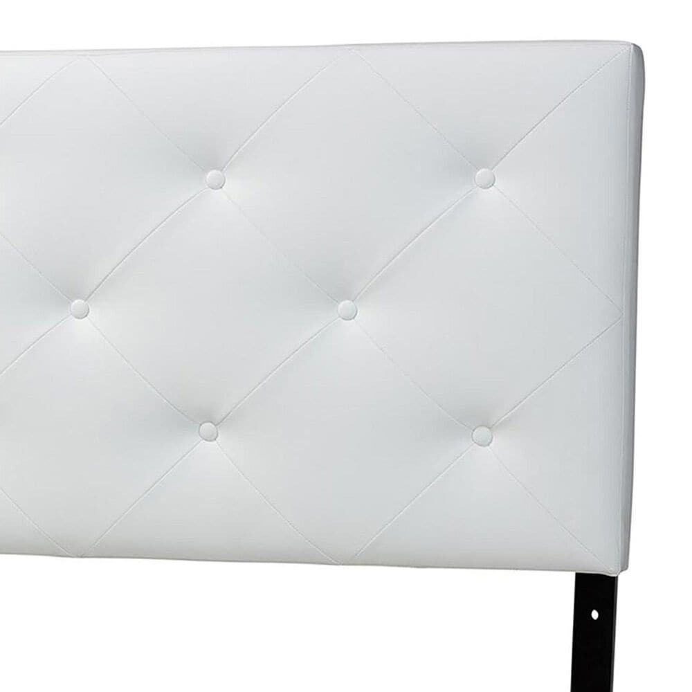 Baxton Studio Baltimore Queen Upholstered Panel Headboard in White, , large