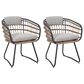 Hearth and Haven Outdoor Wicker Dining Chair with Adjustable Legs in Beige (Set of 2), , large