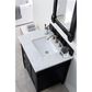 James Martin Vanities Brittany 30" Single Bathroom Vanity in Black Onyx with 3 cm Carrara White Marble Top and Rectangle Sink, , large