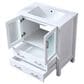 Lexora Home Volez 30" Single Bathroom Vanity in White with 2 cm White Ceramic Top and Rectangular Sink, , large