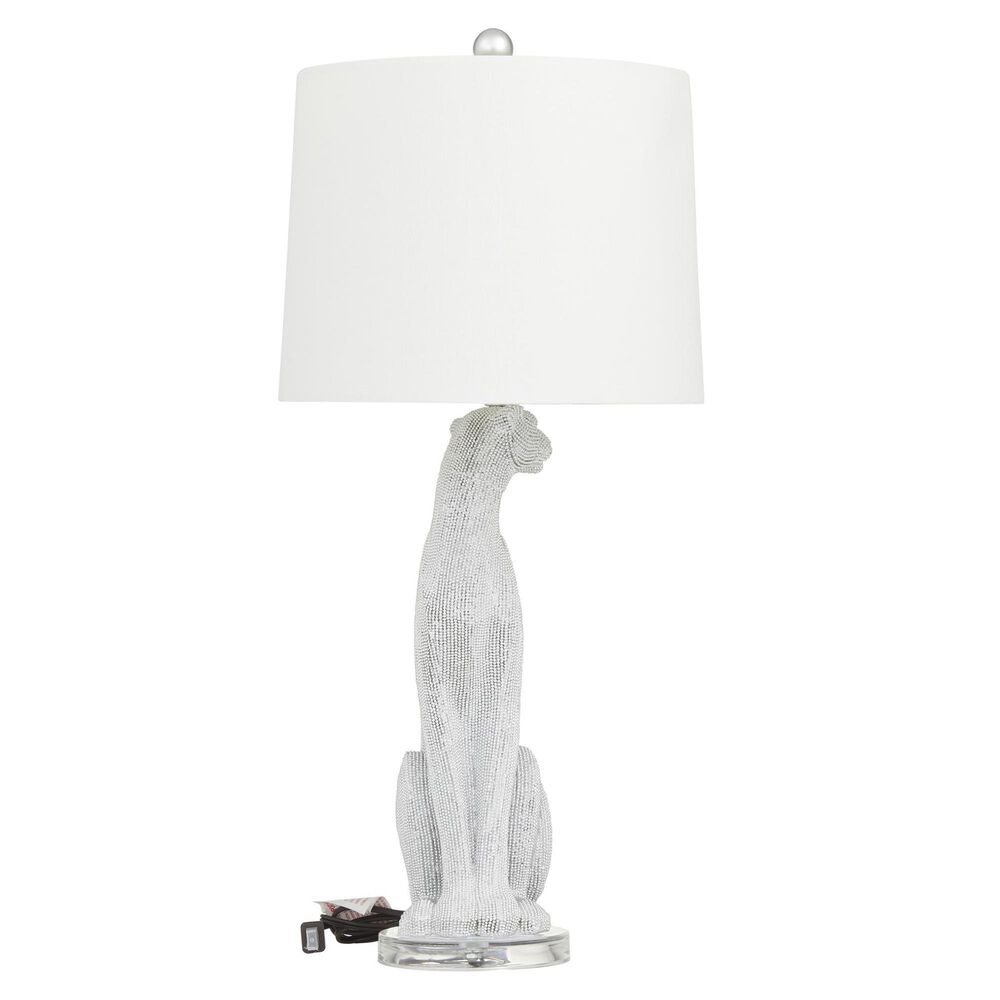 Maple and Jade Polystone Glam Table Lamp in White, , large