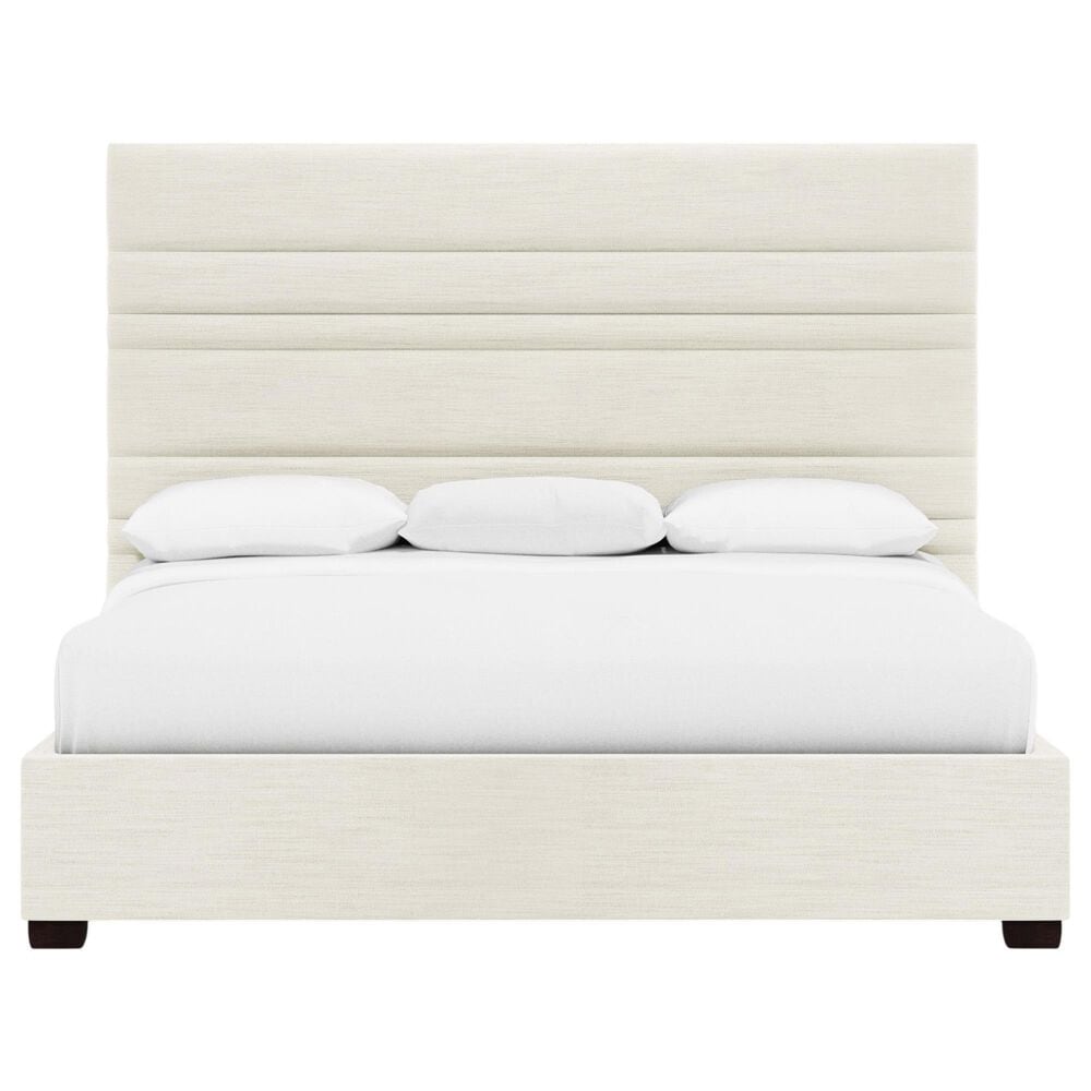 Bernhardt Murray Queen Upholstered Panel Bed in White and Cream, , large