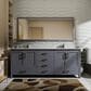 Lexora Home Jacques 72" Double Bathroom Vanity in Dark Grey with 2 cm White Carrara Marble Top and Rectangular Sinks, , large
