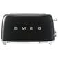 SMEG 4-Slice Retro Style Toaster in Black and Stainless Steel, , large