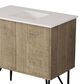 Lexora Home Lancy 36" Single Bathroom Vanity in Rustic Acacia with 2 cm White Quartz Top and Rectangular Sink, , large