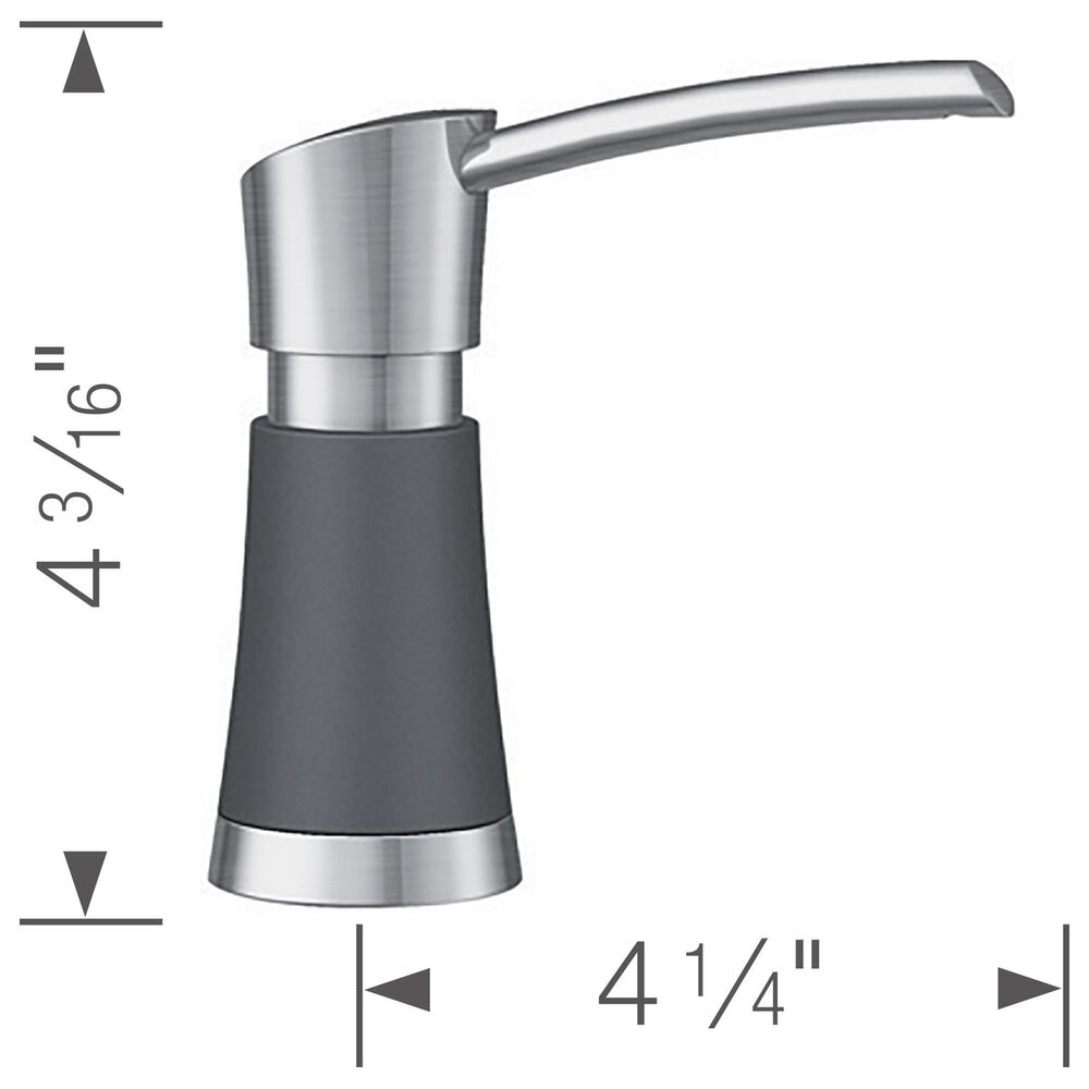 Blanco Artona Soap Dispenser in Stainless Steel and Cinder, , large