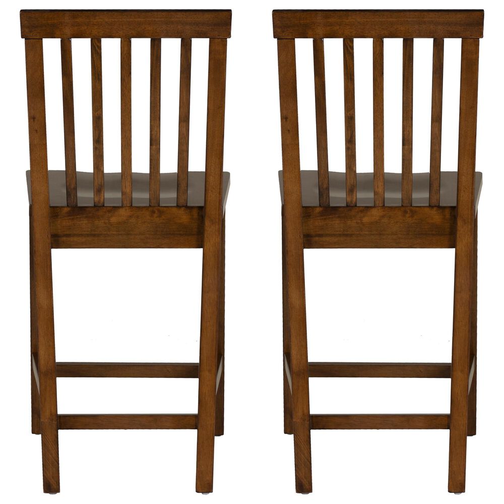 Linon Home Decor Percival Counter Stool in Rich Walnut (Set of 2), , large