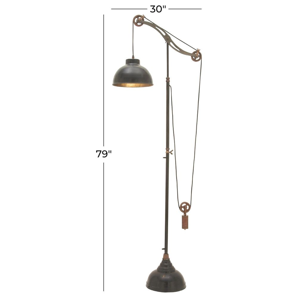 Maple and Jade Industrial Floor Lamp in Black and Copper, , large