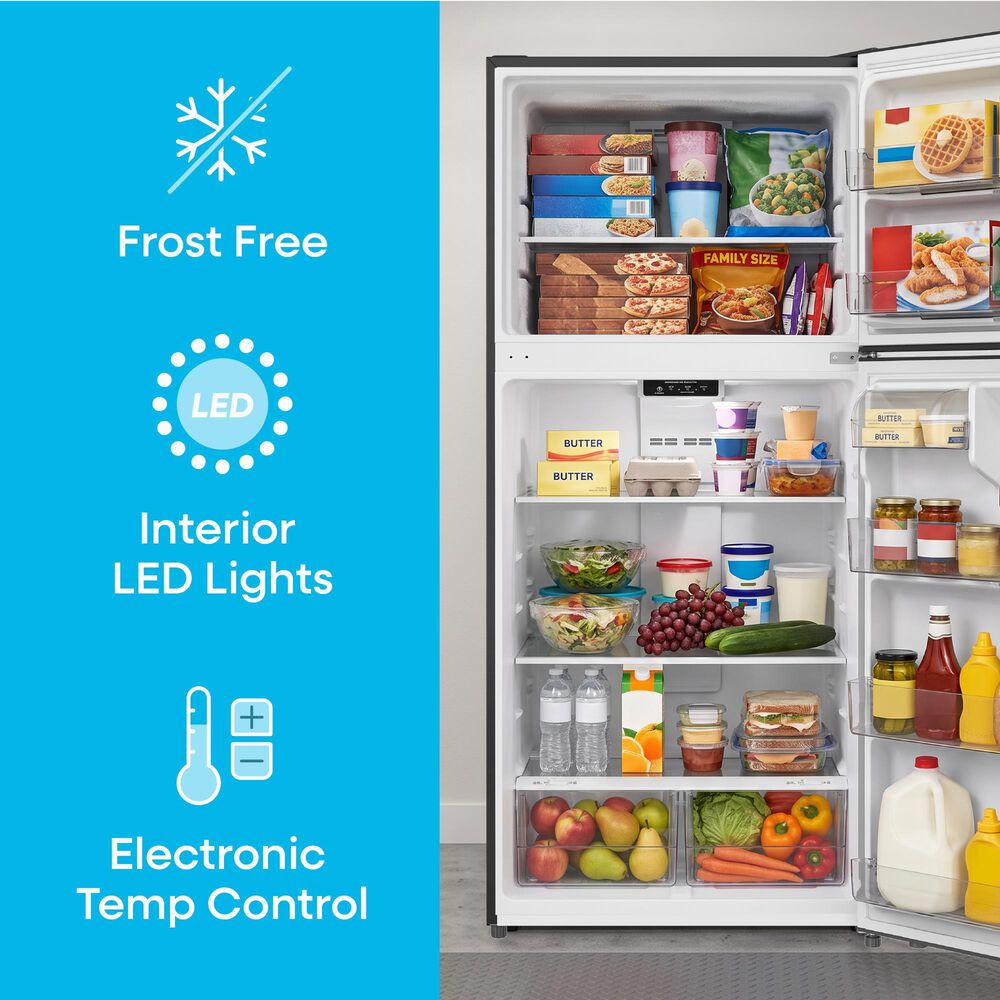 Element 18.2 Cu. Ft. Top Freezer Refrigerator in Black, , large