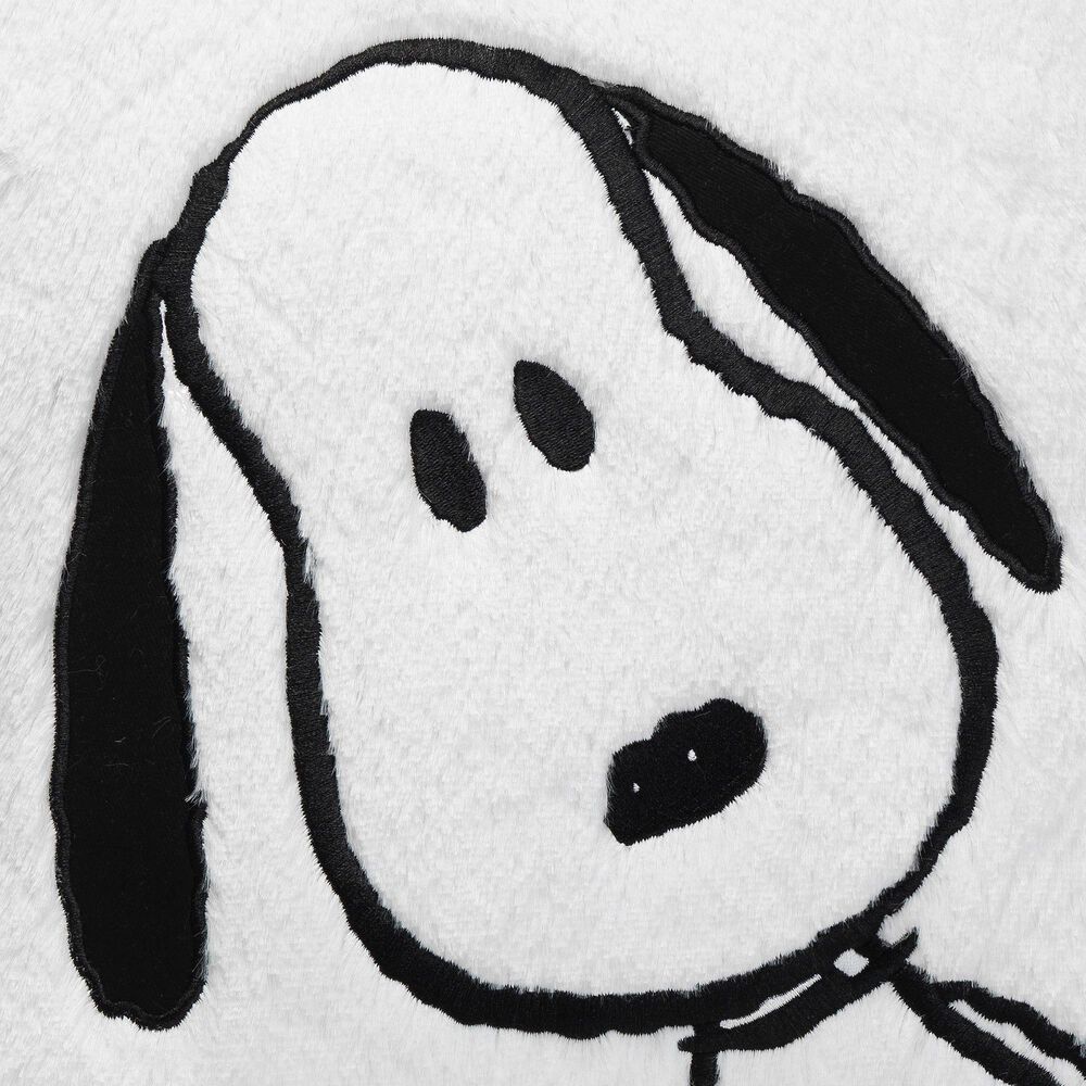 Lambs and Ivy Classic Snoopy Furry Decorative Nursery Throw Pillow in White and Black, , large