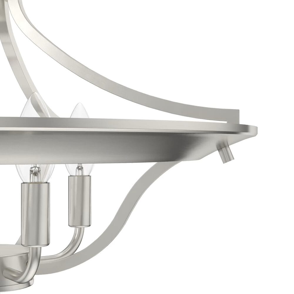 Hunter Perch Point 4-Light Semi-Flush Mount in Brushed Nickel, , large