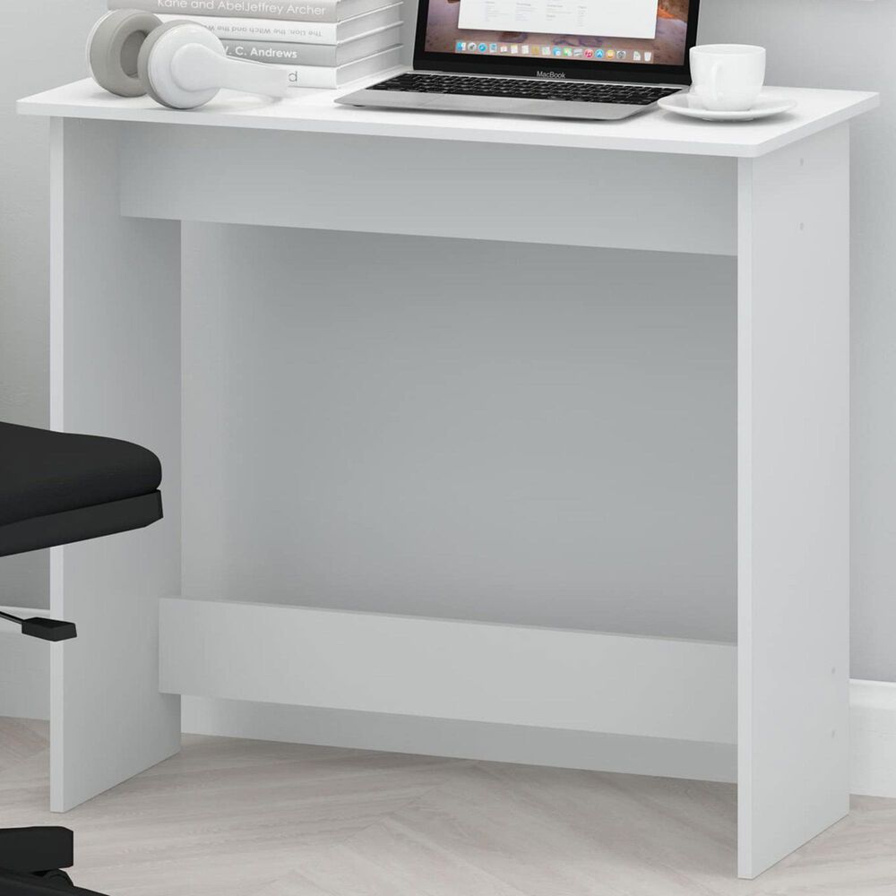HOMLUX Modern Computer Desk in White, , large