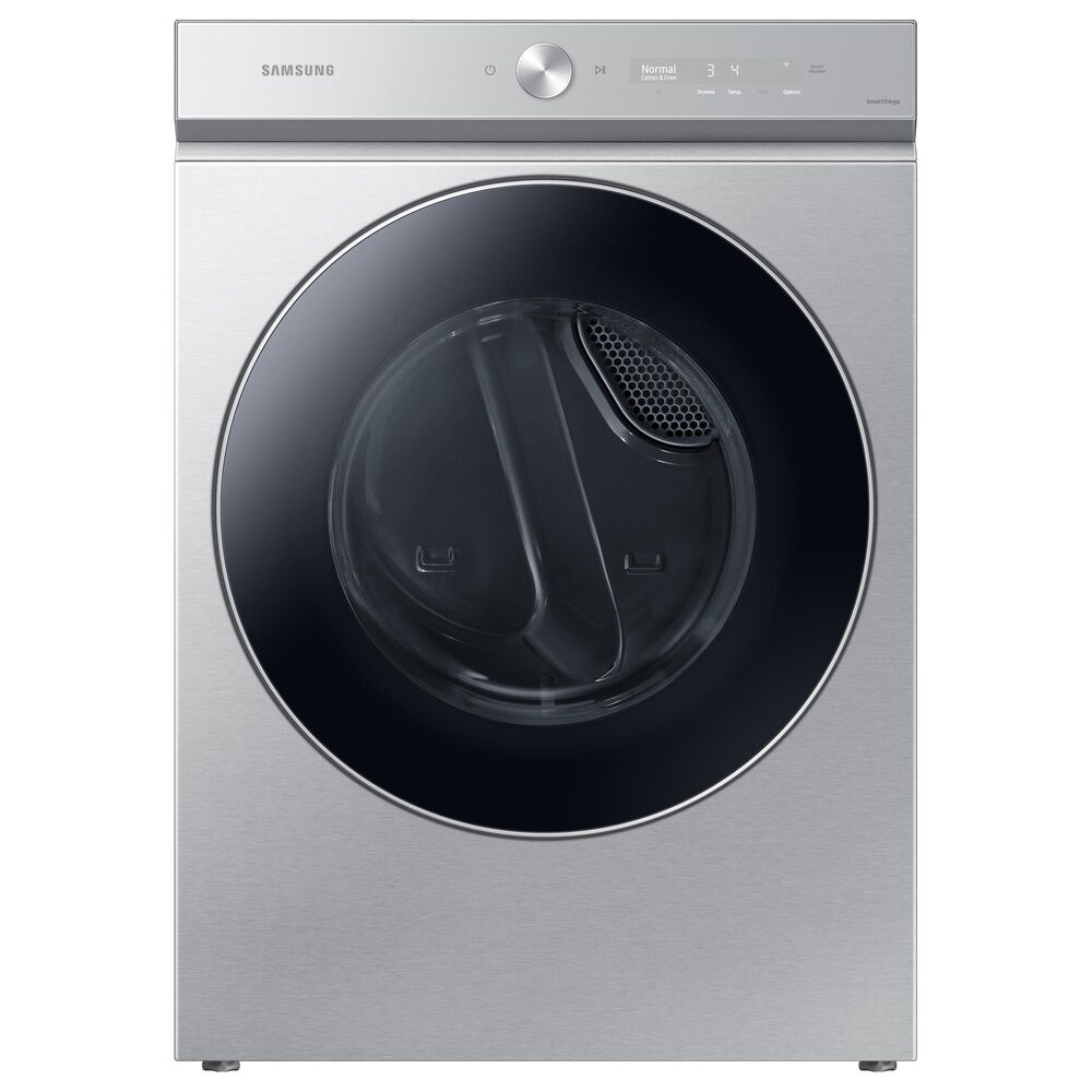 Samsung Bespoke Laundry Pair with 6.1 Cu. Ft. Front Load Washer and 7.6 Cu. Ft. Gas Dryer in Silver Steel, , large
