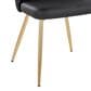 Lumisource Cinch Side Chair with Black Faux Leather Cushion in Gold (Set of 2), , large