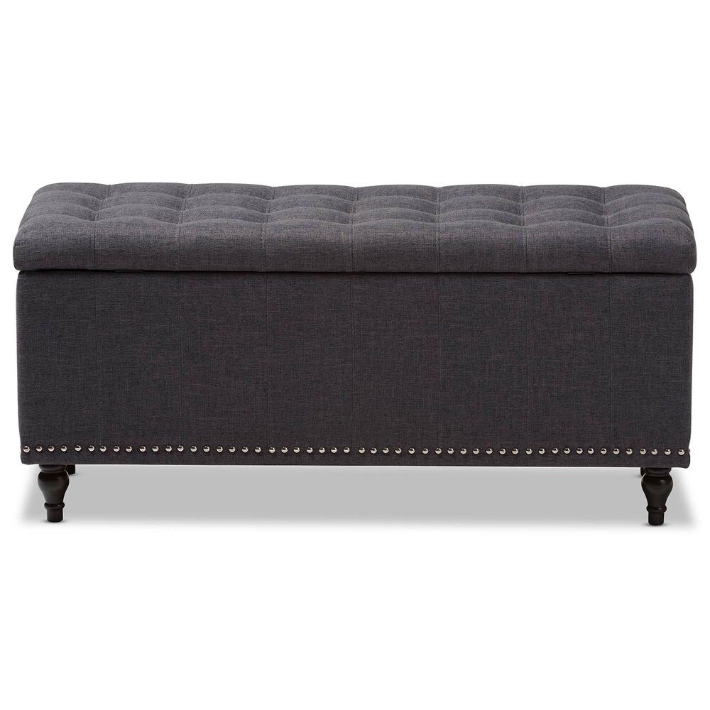 Baxton Studio Kaylee Storage Ottoman Bench in Dark Grey, , large