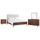 Riva Ridge Jasper 4 Piece King Upholstered Panel Bedroom Set in Modern Walnut, , large