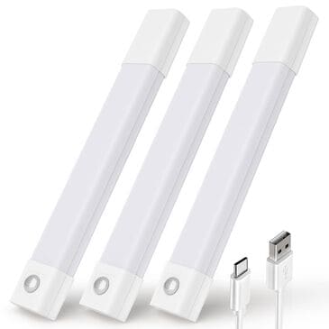 HOMLUX 8" Motion Sensor LED Light in Bar White (Set of 3), , large