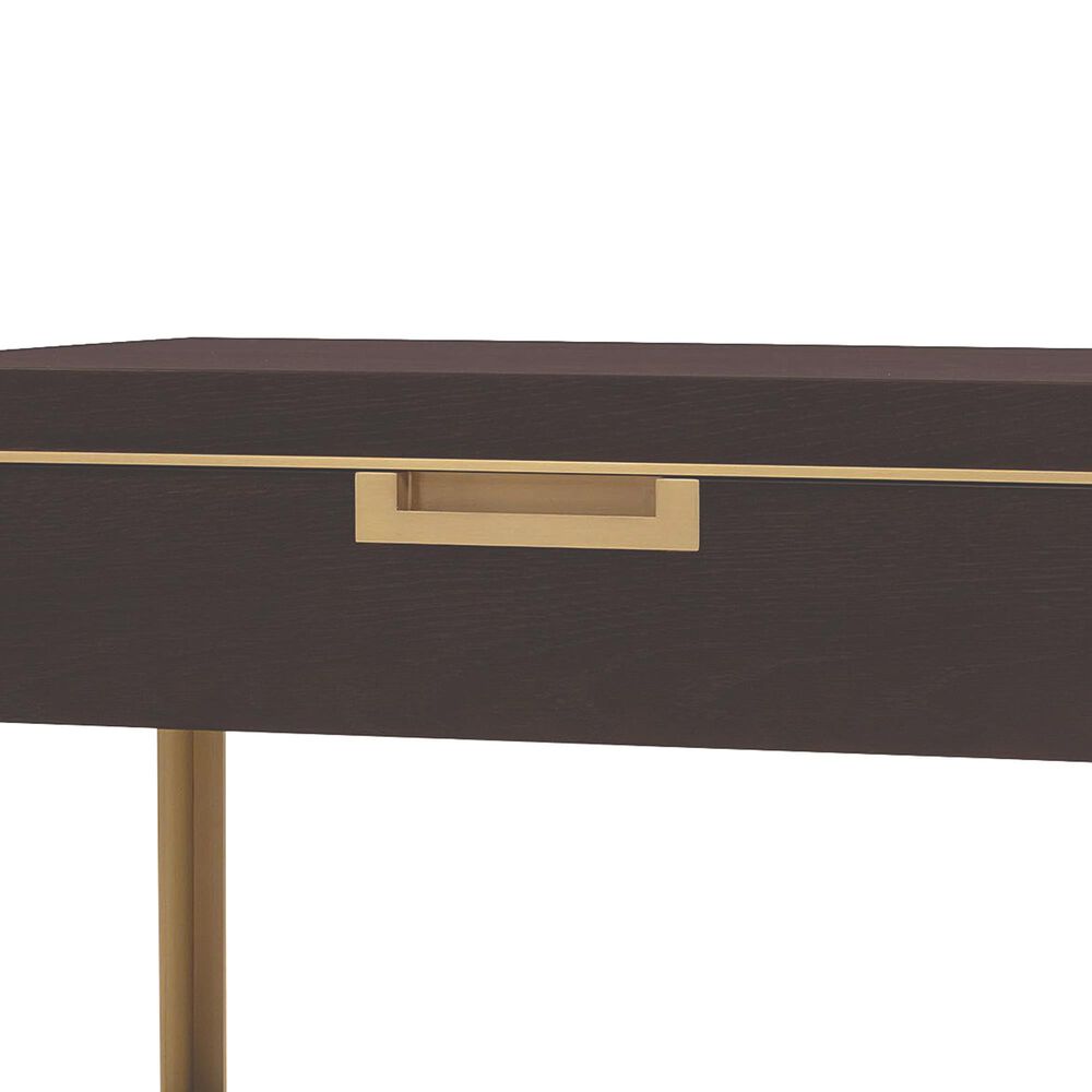 Century Cadence 2-Drawer Nightstand in Mocha and Antique Brass, , large
