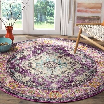 Safavieh Monaco MNC243L-5R 5" Round Violet/Light Blue Area Rug, , large