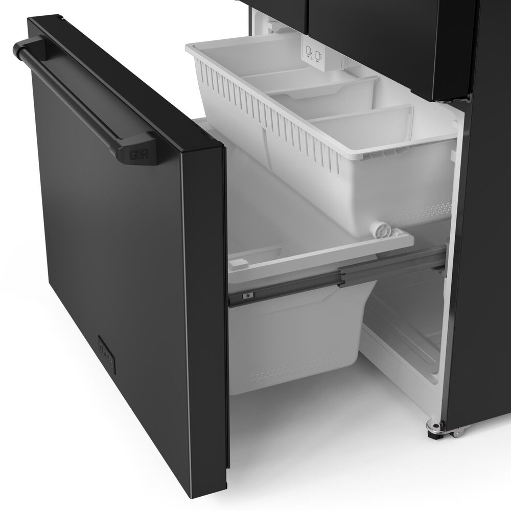 Thor Kitchen Gordon Ramsay 20.3 Cu. Ft. 3-Door French Door Refrigerator in Black, , large