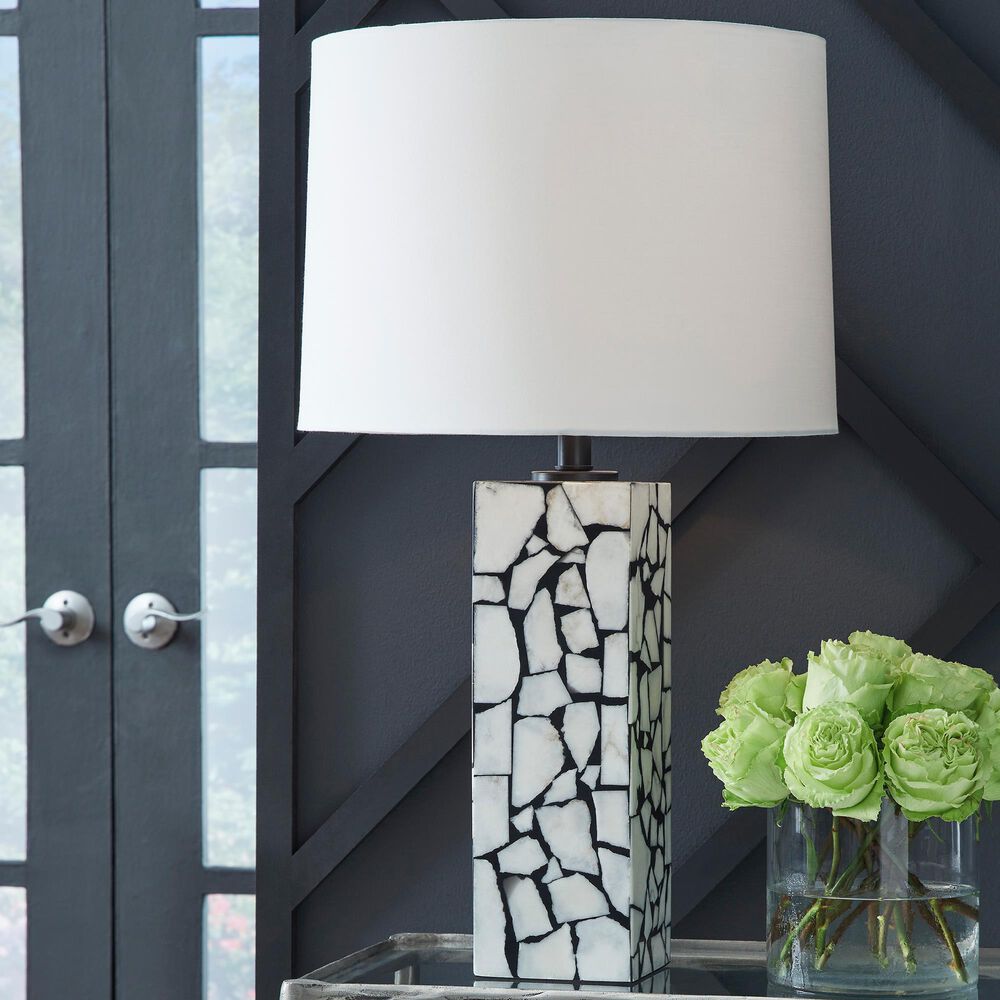 Ashley Macaria Table Lamp in White and Black, , large