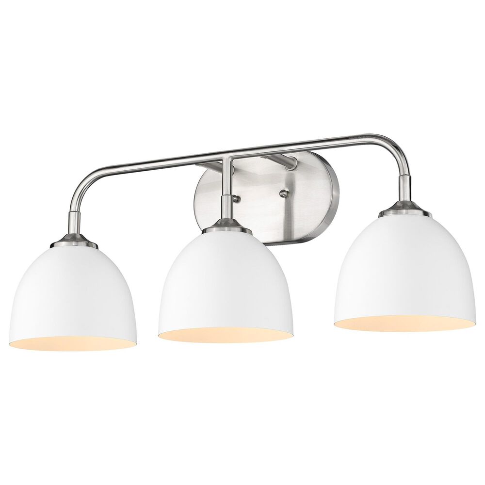 Golden Lighting Zoey 3-Light Bath Vanity in Pewter and White, , large