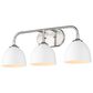 Golden Lighting Zoey 3-Light Bath Vanity in Pewter and White, , large