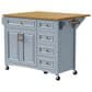 HOMLUX 52"" Kitchen Island with Drop Leaf in Blue Grey, , large
