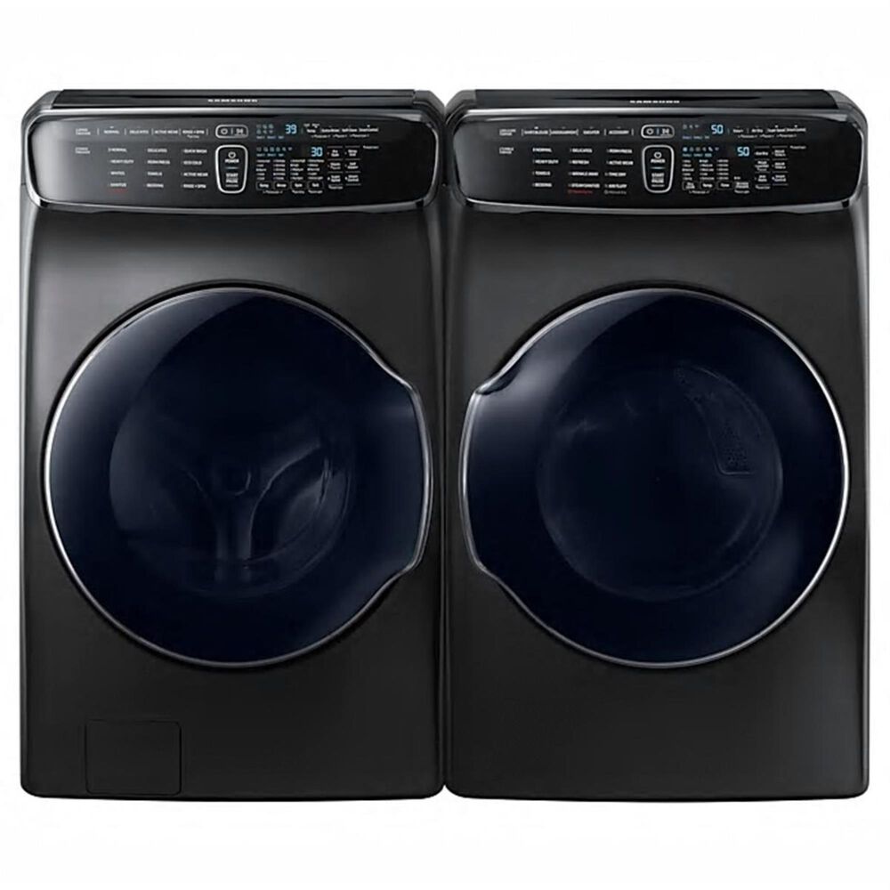 Samsung 6.0 Cu. Ft. Front Load FlexWash Washer and 7.5 Cu. Ft. FlexDry Electric Dryer in Black Stainless Steel, Black Stainless Steel, large