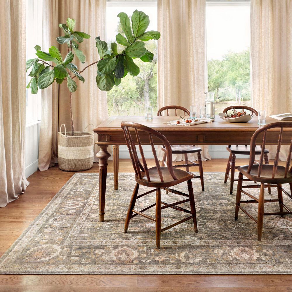 Chris Loves Julia x Loloi Rosemarie 3'7" x 5'7" Sage and Blush Area Rug