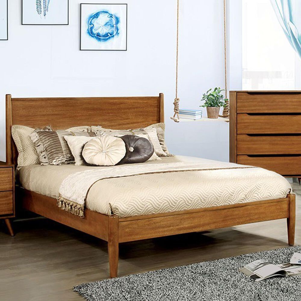 Furniture of America Lennart Twin Platform Bed in Oak, , large