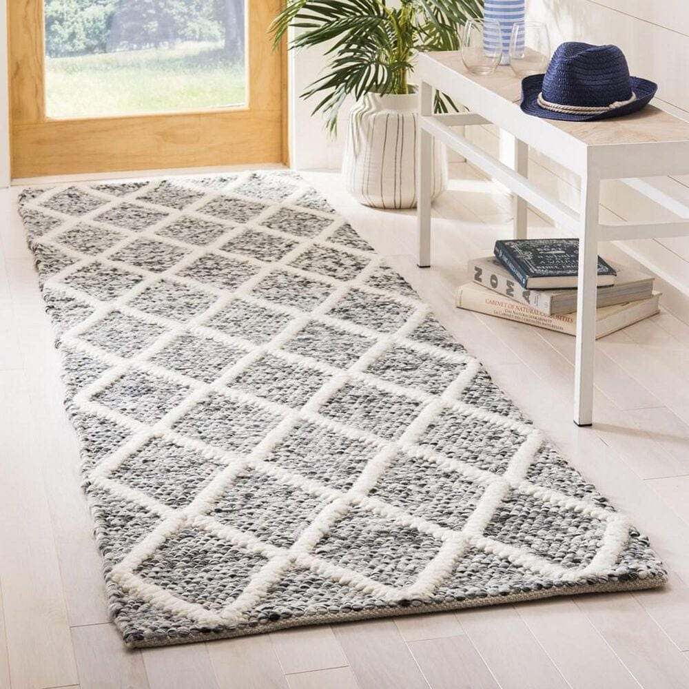 Safavieh Natura NAT711C 2&#39;3&quot; x 8&#39; Ivory and Black Runner, , large