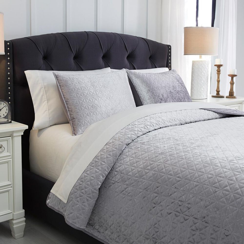 Signature Design by Ashley Maryam King Coverlet Set in Gray, , large