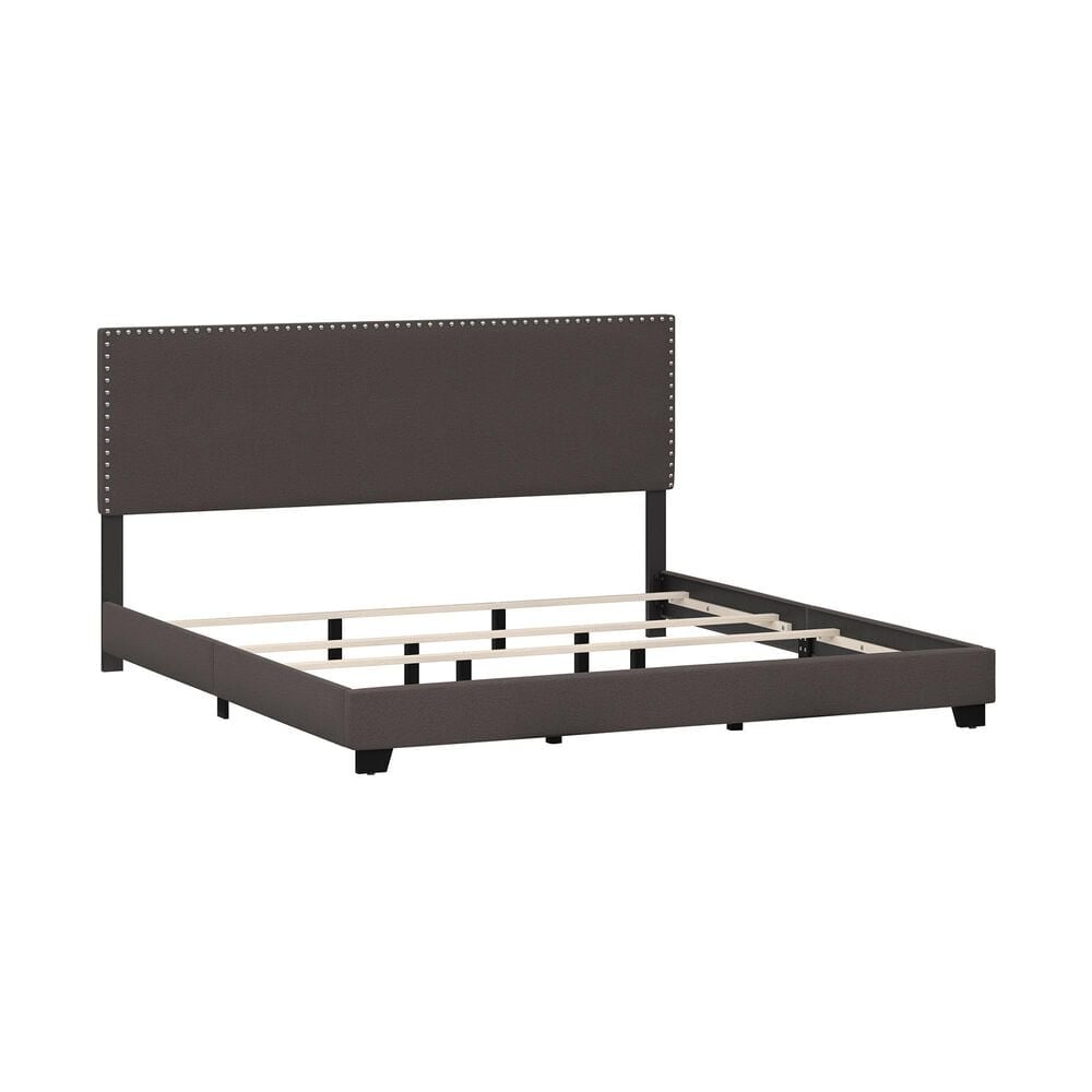 Richlands Furniture Willow King Upholstered Panel Bed in Charcoal, , large