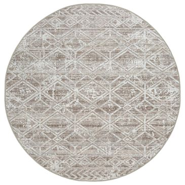 Radici USA Livigno Southwestern 5"3" Round Beige Area Rug, , large