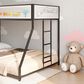 Hearth and Haven Adam Twin over Full Bunk Bed with White Mesh Guard Rail in Black, , large