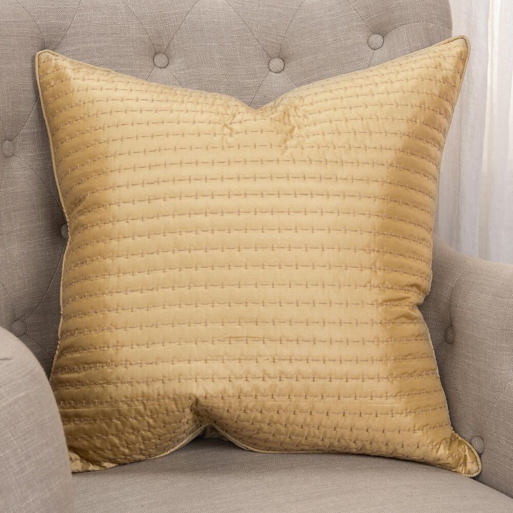 Rizzy Home Solid 22" Poly Filled Pillow in Gold, , large