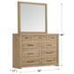 Riva Ridge Modern Loft 9-Drawer Chesser and Mirror in Khaki, , large