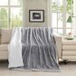 50" x 60" Faux Rabbit Fur Reverse to Sherpa Throw Blanket in Grey, , large