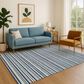 Dalyn Rug Company Soft Essentials Striped Navy 10" x 14" Indoor/Outdoor Area Rug, , large