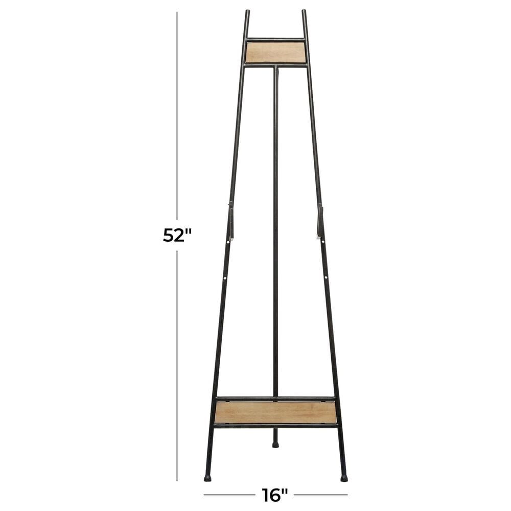 Maple and Jade 52&quot; Adjustable 3-Tier Display Easel in Matte Black and Brown, , large