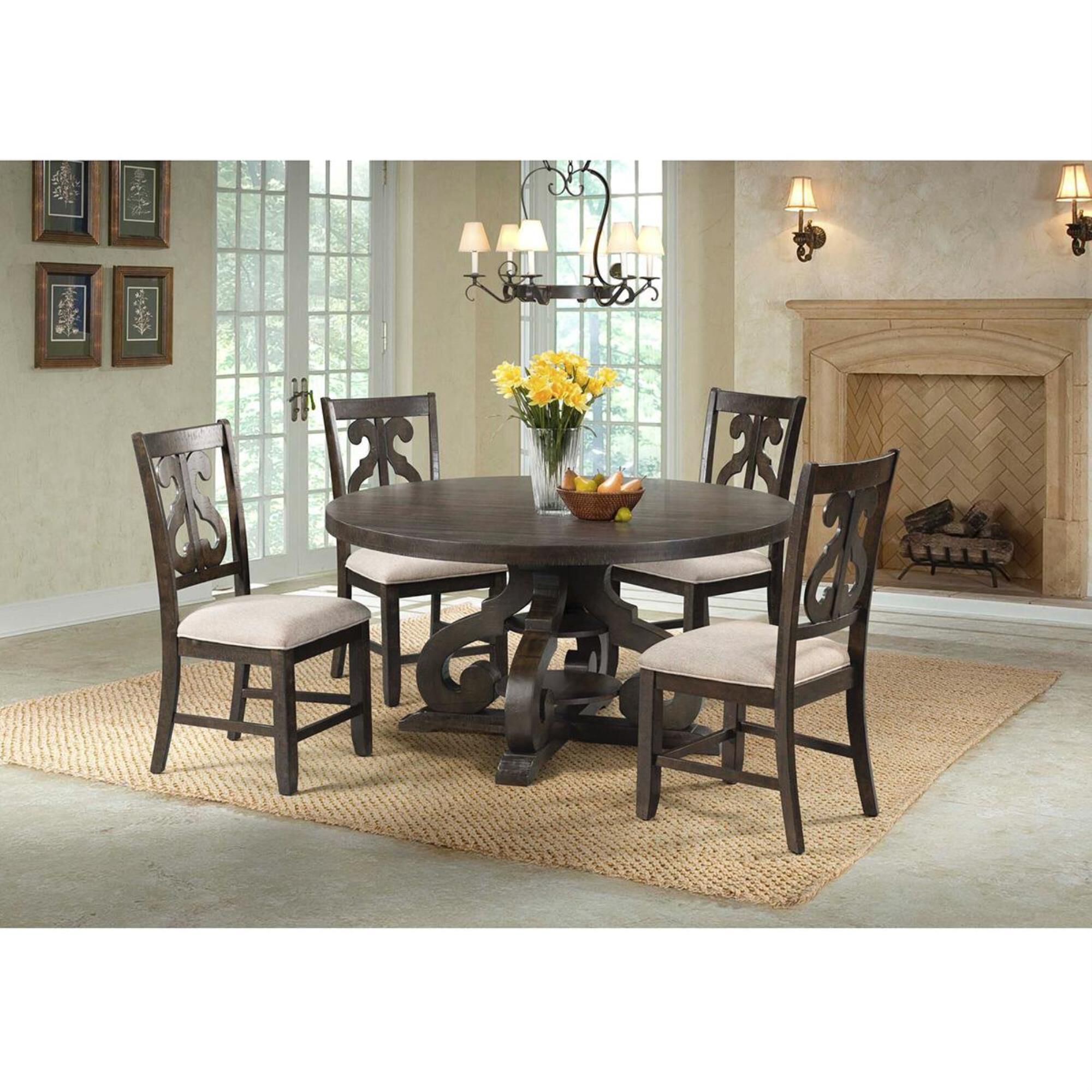 Nineteen37 Stone 5 Piece Dining Set in Dark Ash NFM
