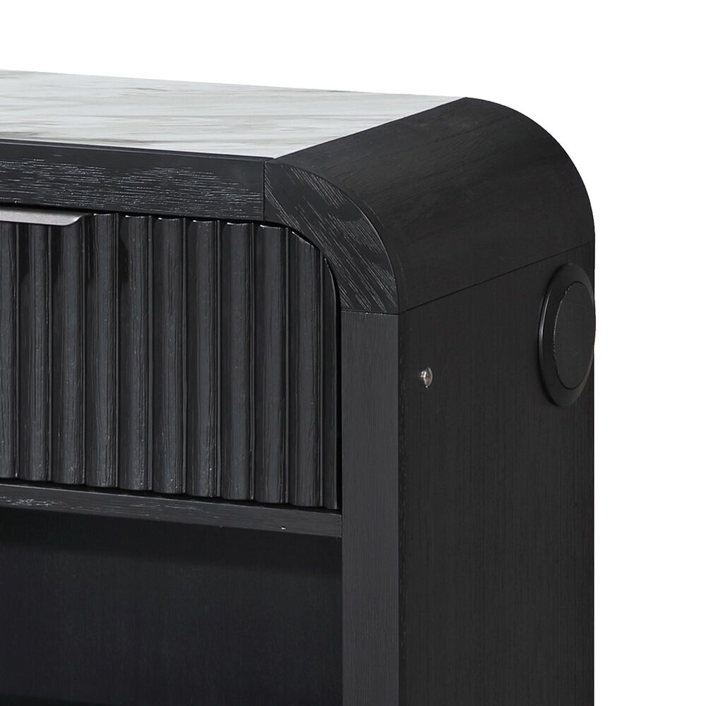 Modern Market Beckett Nightstand in Black Finish with LED and Speakers, , large