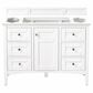 James Martin Vanities Palisades 48" Single Bathroom Vanity in Bright White with 3 cm White Zeus Quartz Top and Rectangular Sink, , large