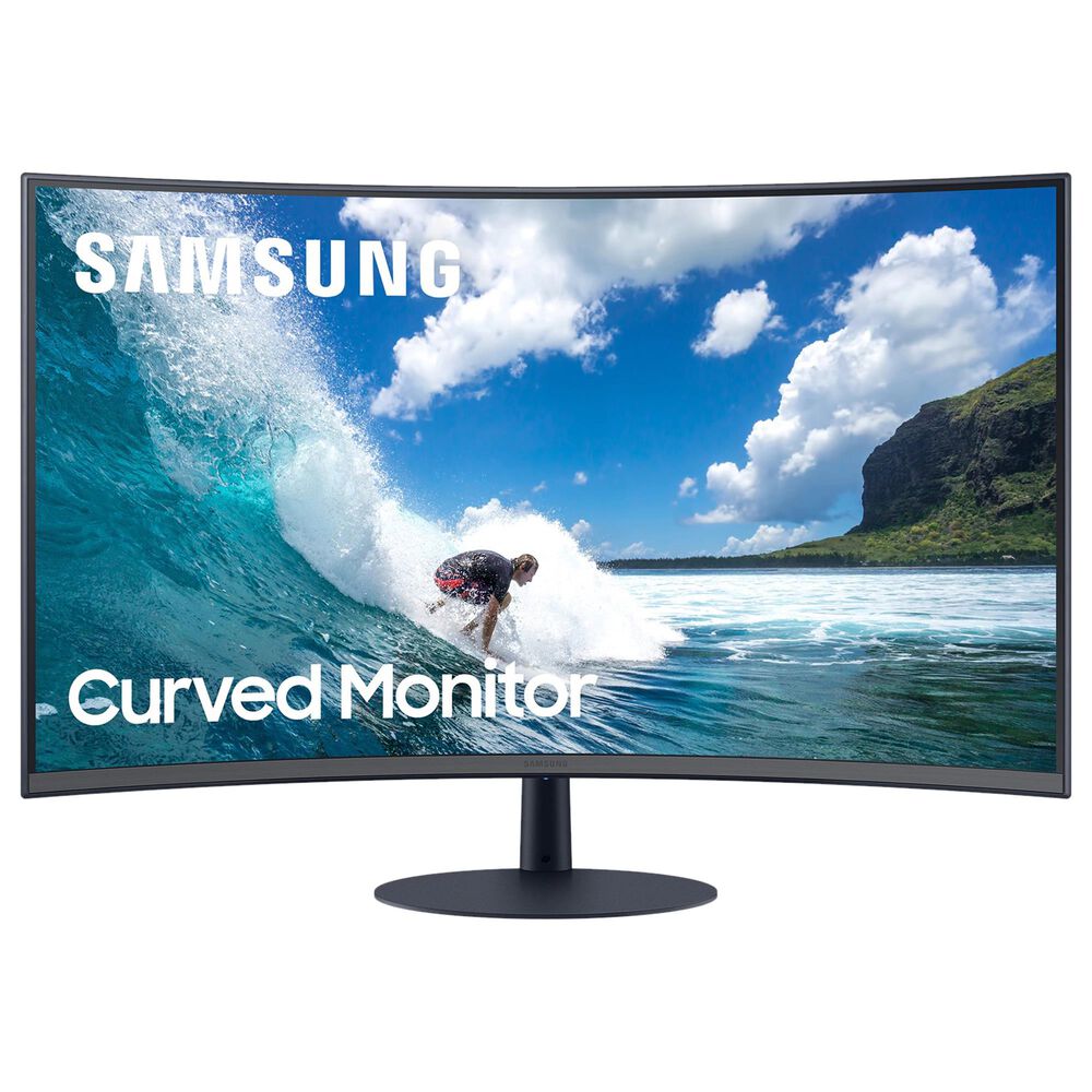 Samsung 27" T55 Curved Monitor in Dark Gray and Blue, , large