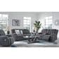 Ashley Observation Power Reclining Sofa with Drop Down Table in Steel Velvet, , large