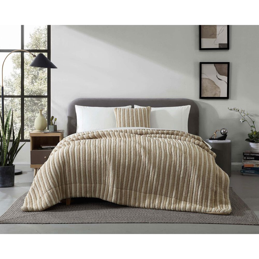 Sunday Citizen Snug Piped 20&quot; Square Throw Pillow in Biscotti and Sahara Tan, , large