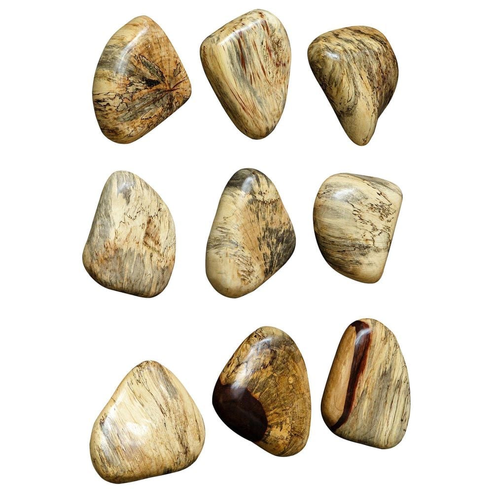 Uttermost Pebbles 5" x 6" Wood Wall Decor in Natural Blonde (Set of 9), , large