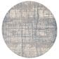 Nourison Rush 8" Round Ivory and Blue Area Rug, , large