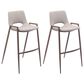 Zuo Modern Desi Bar Chair in Beige and Dark Brown (Set of 2), , large